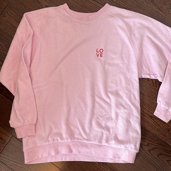Topshop Pink Fleece Crewneck - Picture 3 of 5